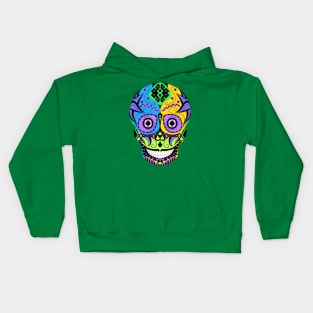 smile and die ecopop skull pattern Kids Hoodie